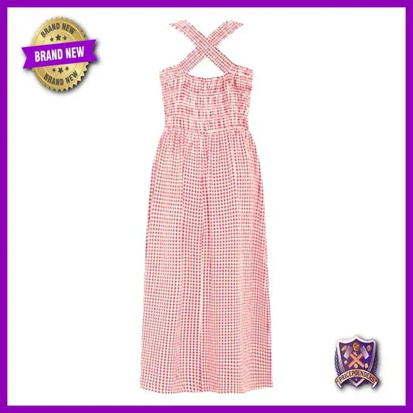 juniors' lace-back fit & flare dress English Factory Women's Gingham Puff Sleeve Mini Dress – Saint Bernard